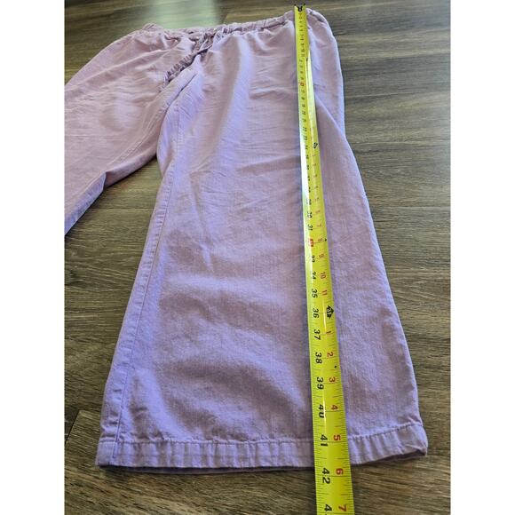 Woman Within Lavender Cotton Pants 24W Wide Leg Cropped Plus Size Comfy Chic - Picture 4 of 9